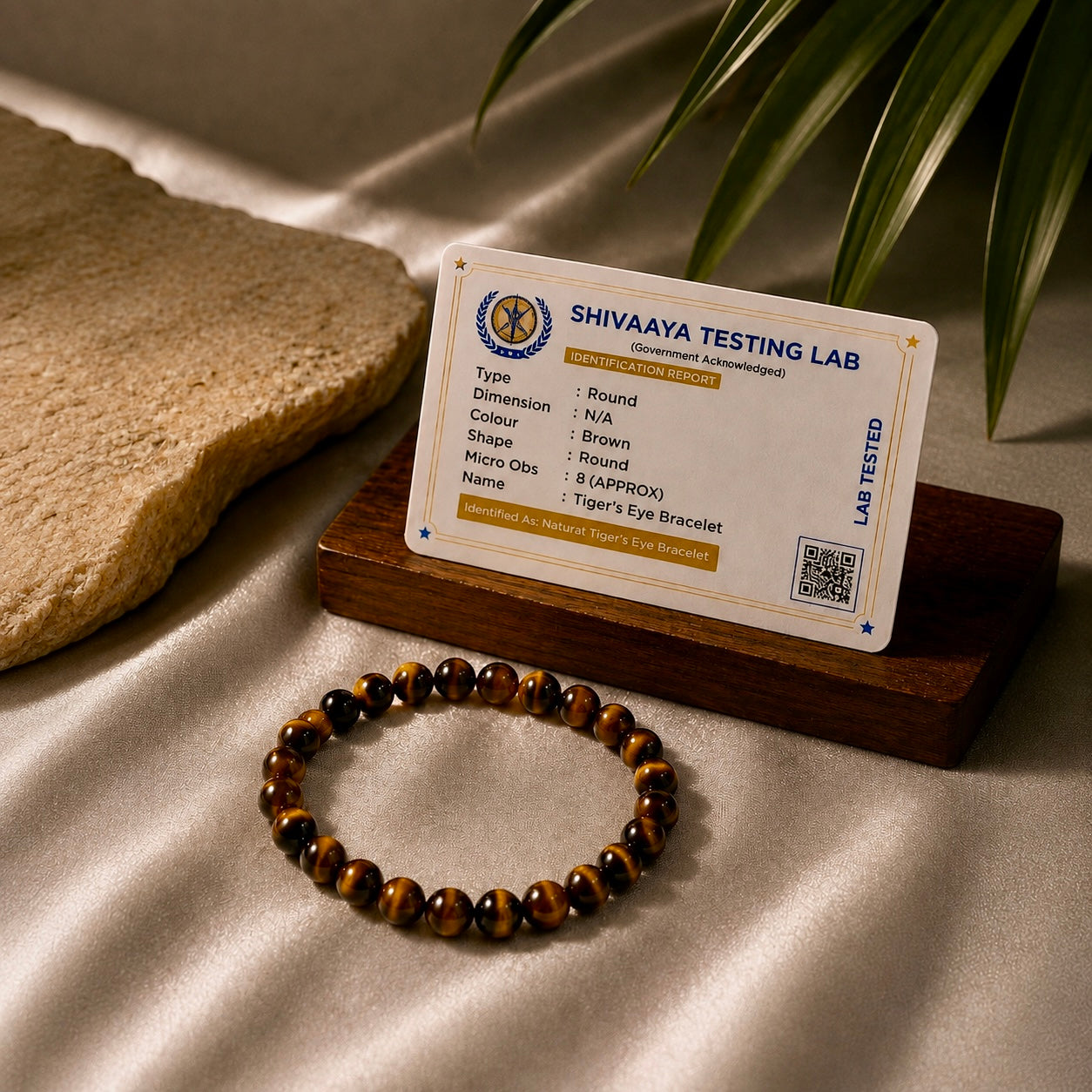 100% Natural Tiger Eye Bracelet | Lab Tested | Confidence, Protection & Positive Energy | Bodhyaam