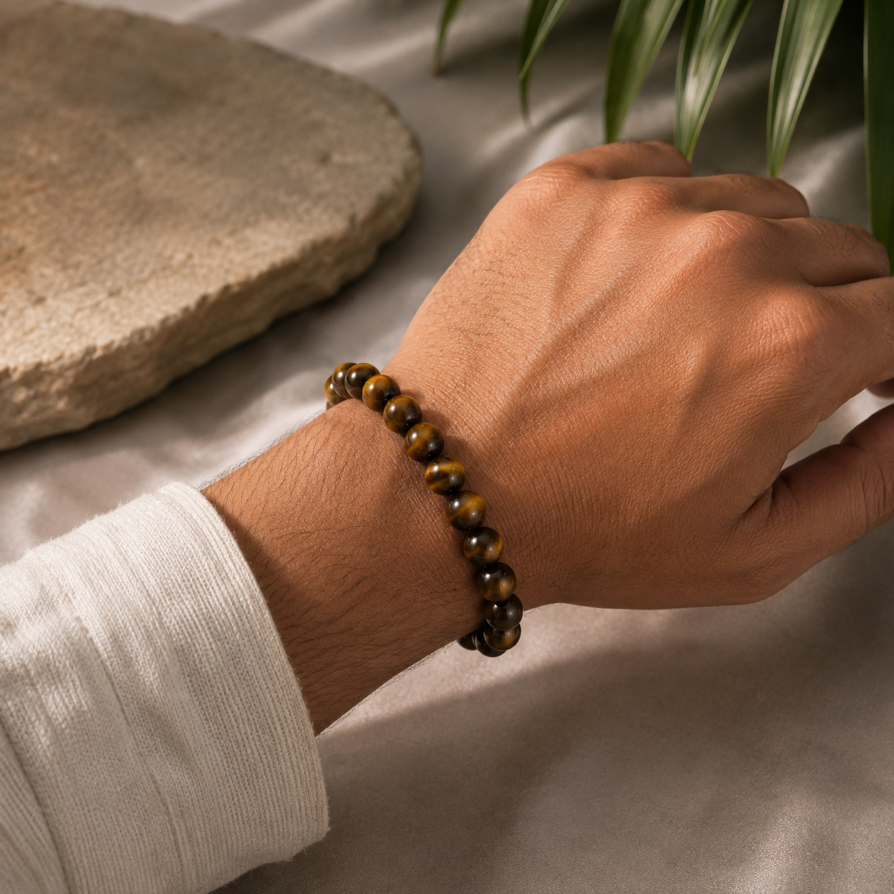 100% Natural Tiger Eye Bracelet | Lab Tested | Confidence, Protection & Positive Energy | Bodhyaam