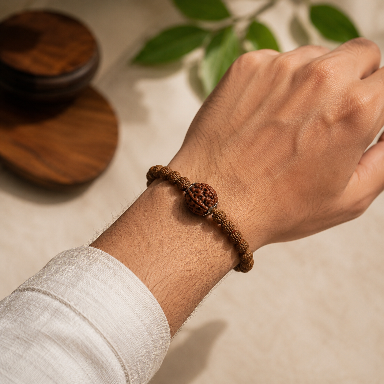Original 5 Mukhi Nepali Rudraksha Bracelet with Indonesian Beads | Natural & Lab Tested
